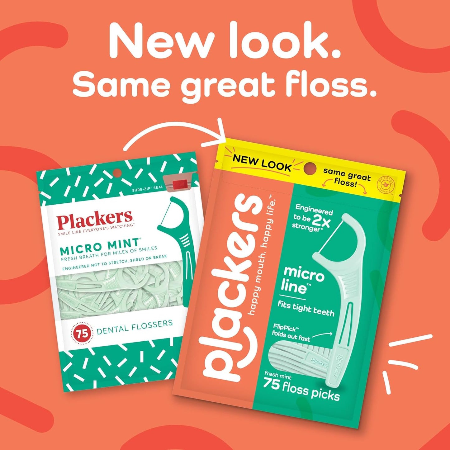 Plackers Micro Line Dental Floss Picks, Fold-Out FlipPick, Tuffloss, Easy Storage with Sure-Zip Seal, Fresh Mint Flavor, 150 Count,Packaging May vary (Pack of 4)